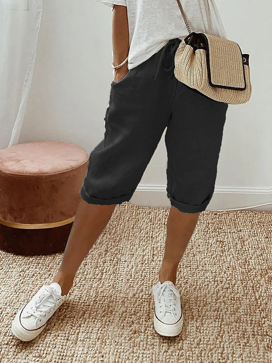 Emma Wide-Leg Cotton Shorts