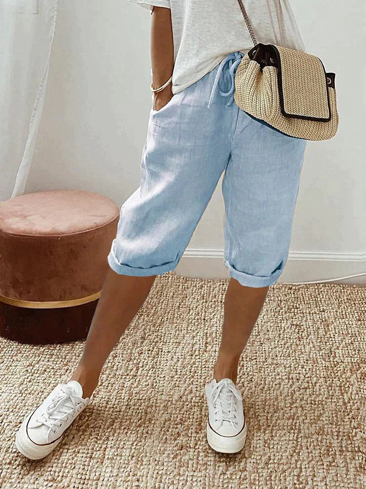 Emma Wide-Leg Cotton Shorts
