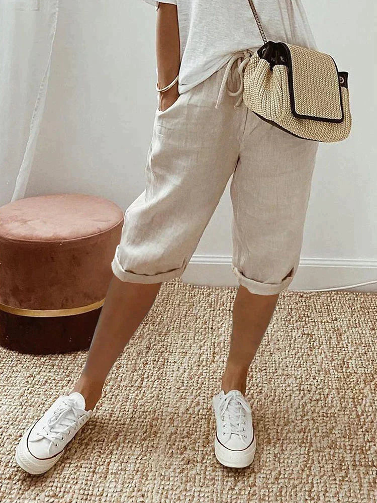 Emma Wide-Leg Cotton Shorts