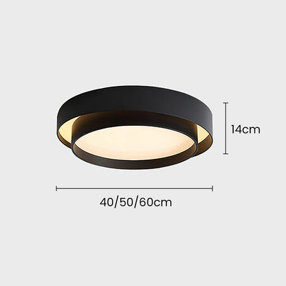 Nordic Round LED Ceiling Light | Modern Minimalist Flush Mount In Black or White Iron Finish