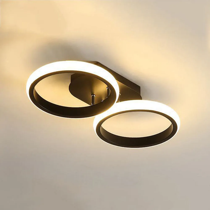 Modern LED Ceiling Light | Sleek Overlapping LED Ring Design In Two Or Three Ring Diameters