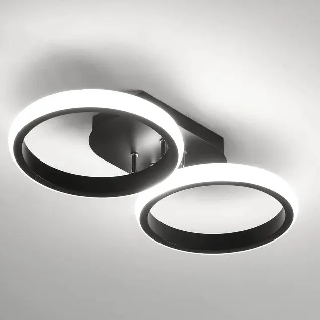 Modern LED Ceiling Light | Sleek Overlapping LED Ring Design In Two Or Three Ring Diameters