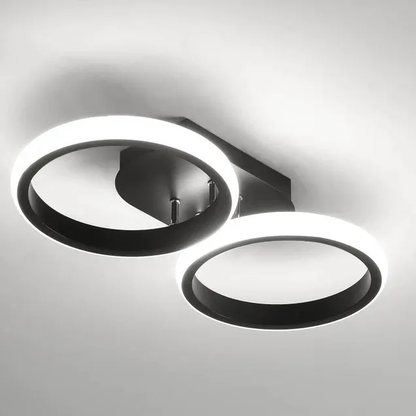 Modern LED Ceiling Light | Sleek Overlapping LED Ring Design In Two Or Three Ring Diameters