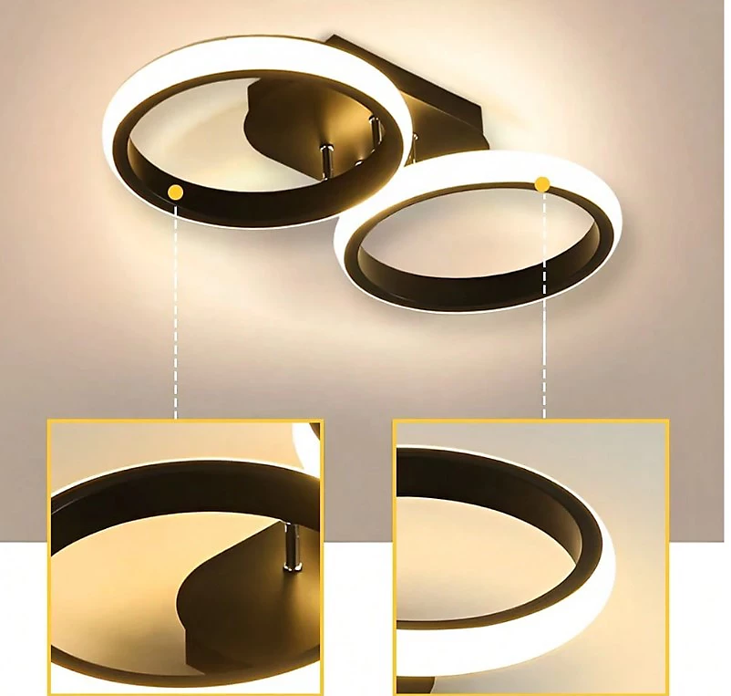 Modern LED Ceiling Light | Sleek Overlapping LED Ring Design In Two Or Three Ring Diameters