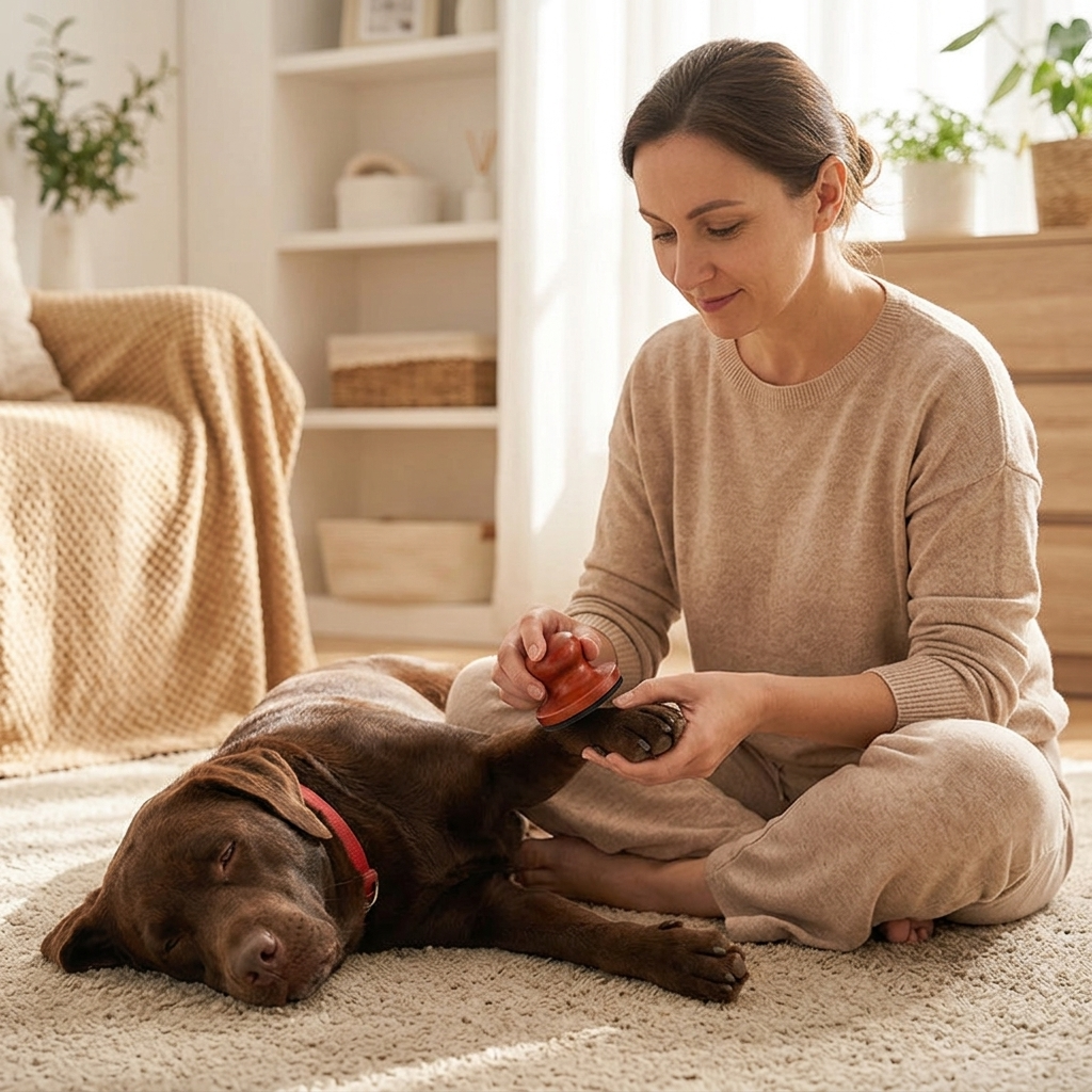 Pawlish Silent Dog Nail File | Low Noise Grooming Tool With 3 Sanding Pads For Calm Nail Care