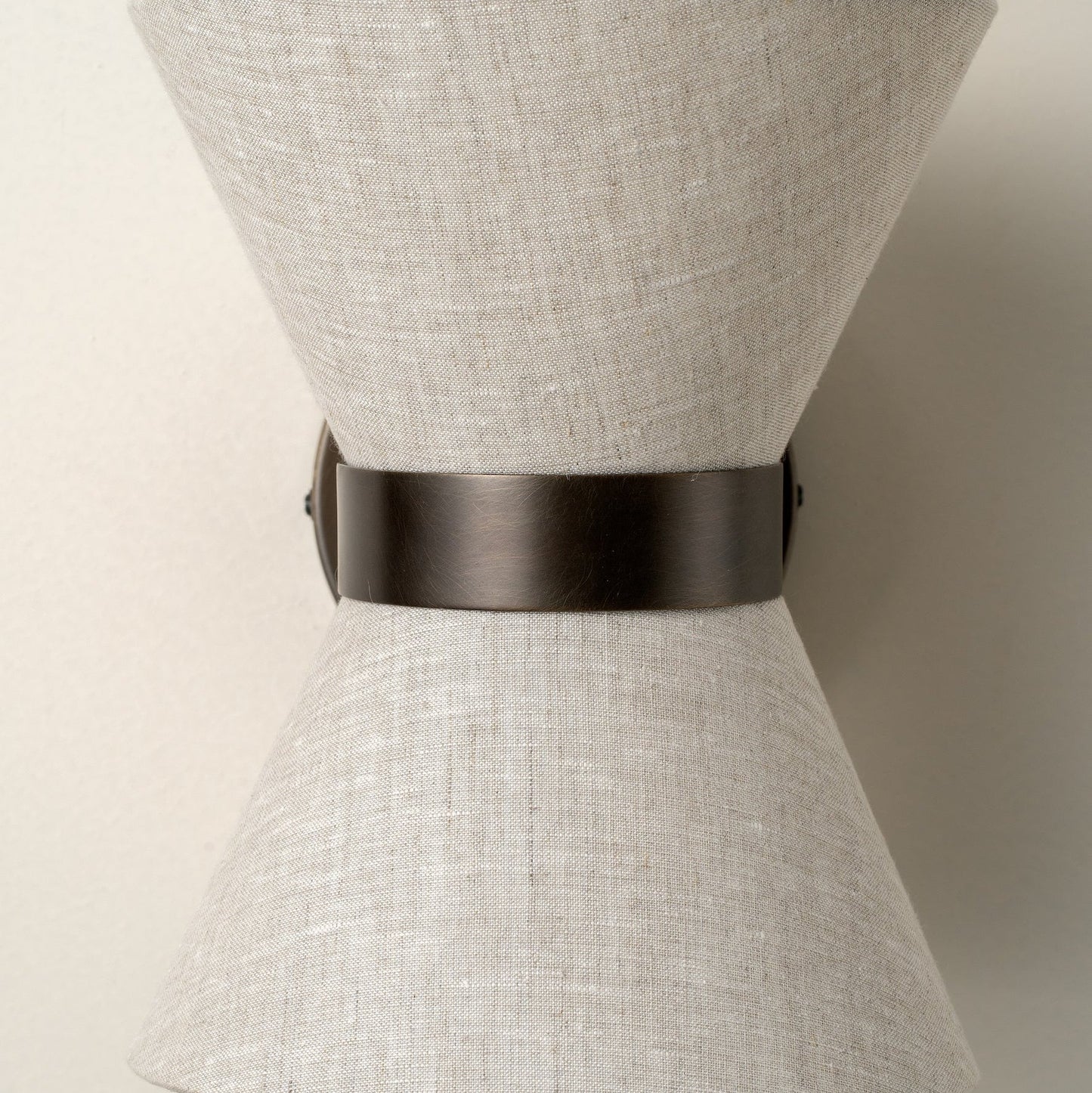 Bronze and Linen Wall Light | Classic Modern Sconce With A Natural Woven Linen Fabric Shade