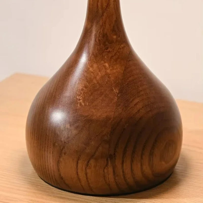 Cognara Glass Table Lamp | Modern Brass and Walnut Wood Accent Table Light In Two Lamp Heights