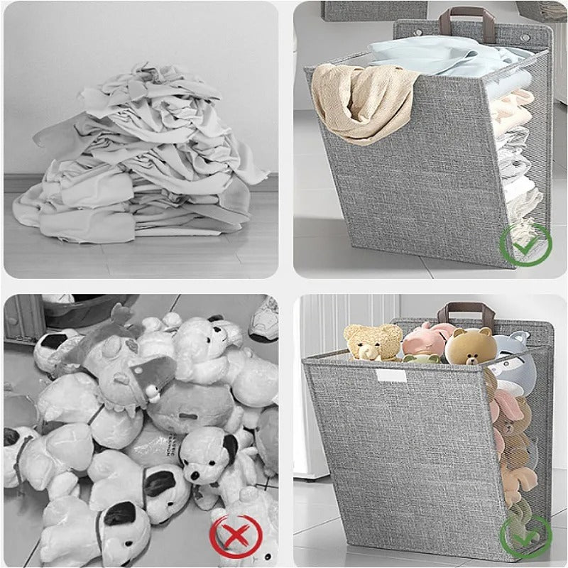 Wallnest Wall Mounted Laundry Basket | Foldable Adhesive Hamper For Small Bathrooms and Bedrooms