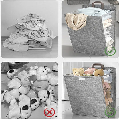 Wallnest Wall Mounted Laundry Basket | Foldable Adhesive Hamper For Small Bathrooms and Bedrooms