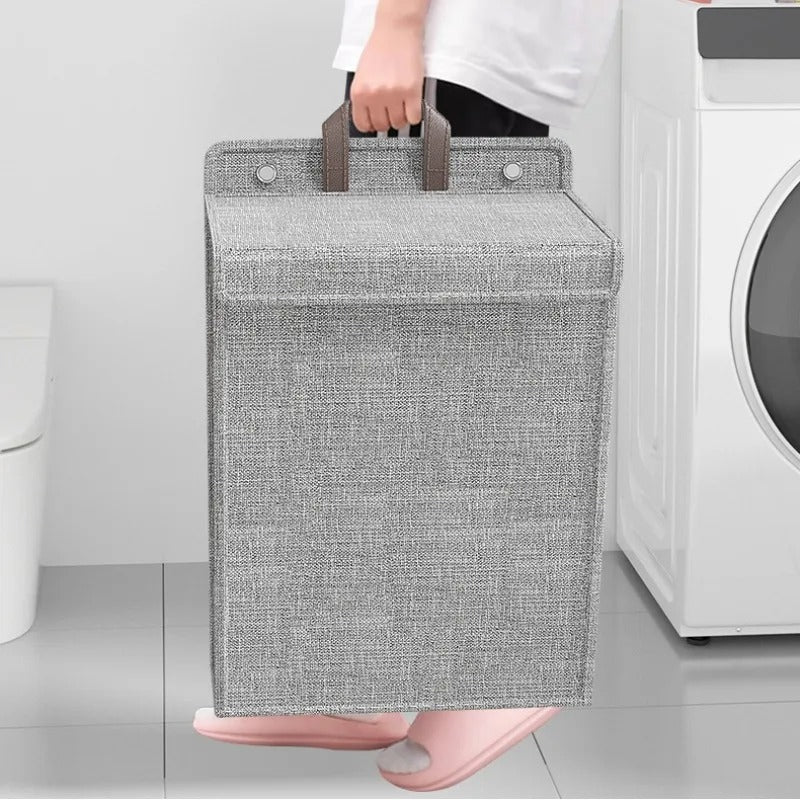 Wallnest Wall Mounted Laundry Basket | Foldable Adhesive Hamper For Small Bathrooms and Bedrooms
