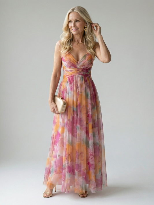 Solène Wrapped Bodice Maxi Dress