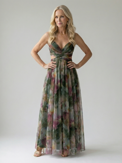 Solène Wrapped Bodice Maxi Dress
