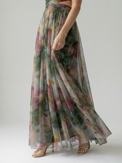 Solène Wrapped Bodice Maxi Dress