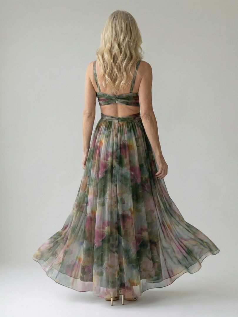 Solène Wrapped Bodice Maxi Dress