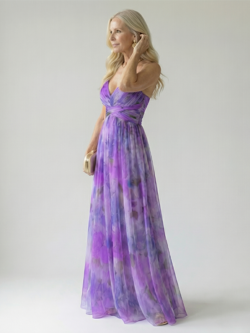 Solène Wrapped Bodice Maxi Dress
