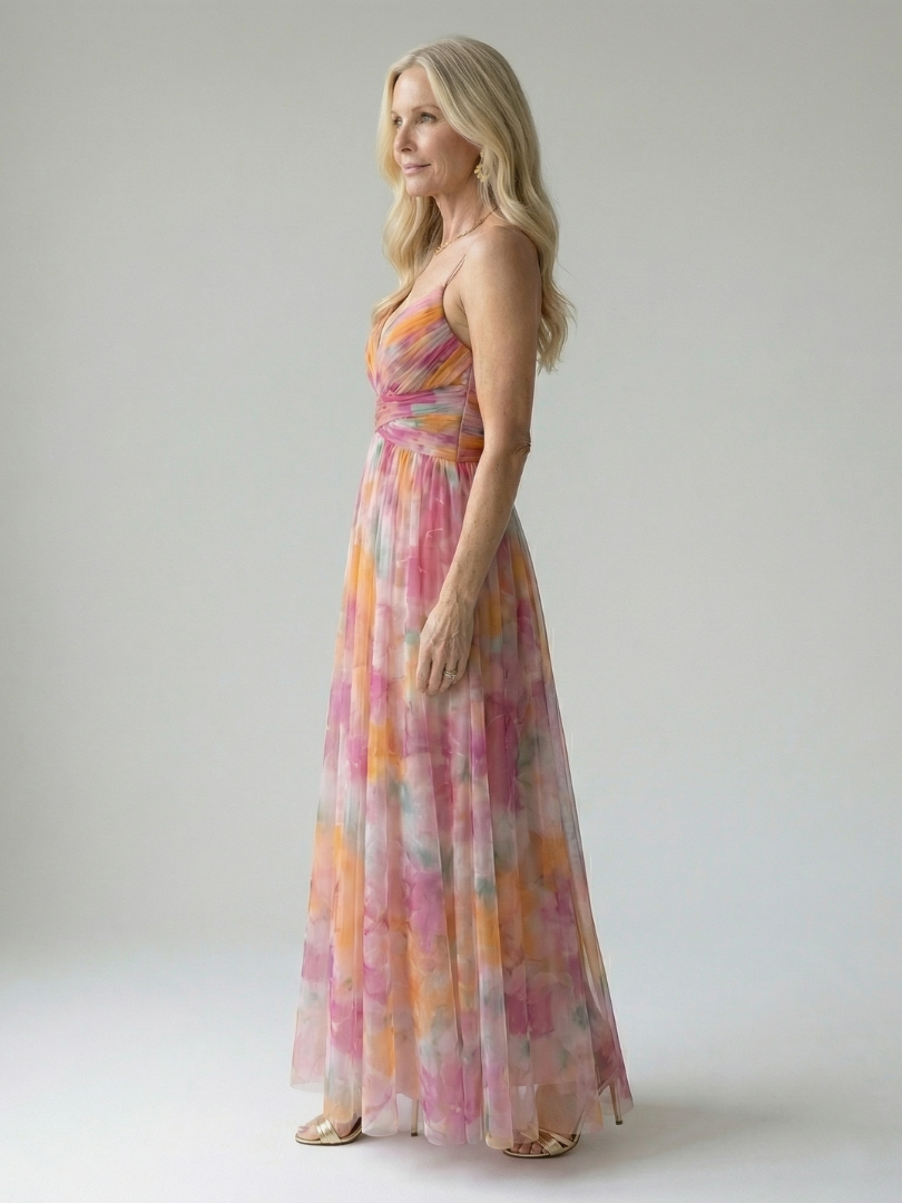 Solène Wrapped Bodice Maxi Dress