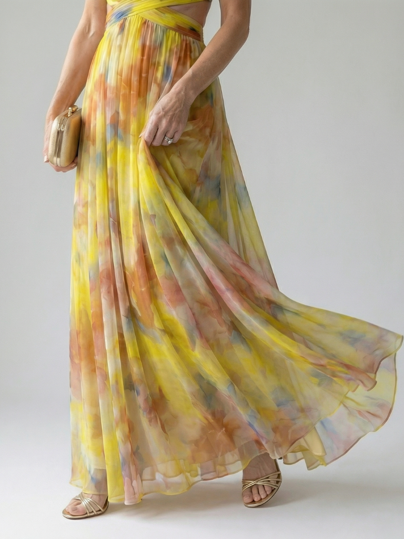Solène Wrapped Bodice Maxi Dress