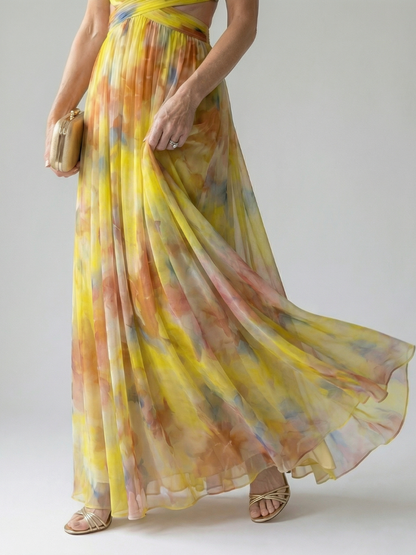 Solène Wrapped Bodice Maxi Dress
