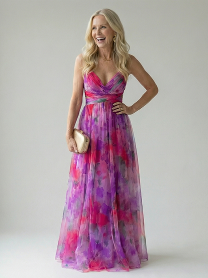 Solène Wrapped Bodice Maxi Dress