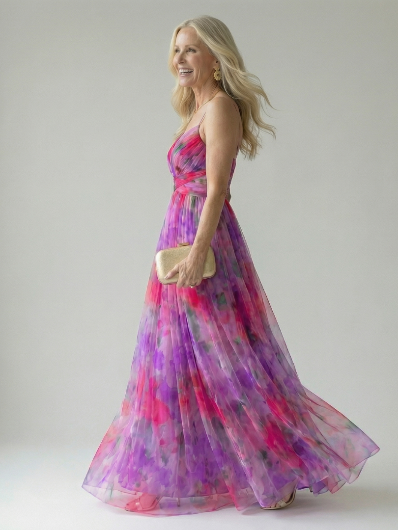 Solène Wrapped Bodice Maxi Dress