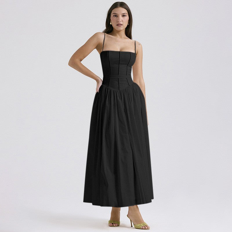Arvelle Pleated Strapless Midi Wedding Guest Dress