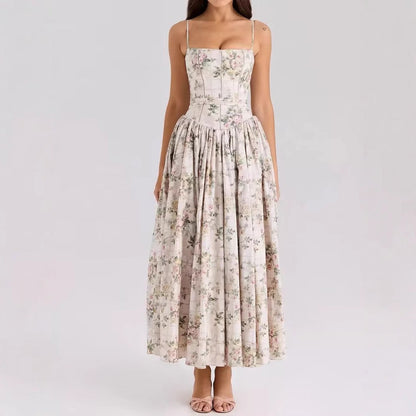 Arvelle Pleated Strapless Midi Wedding Guest Dress