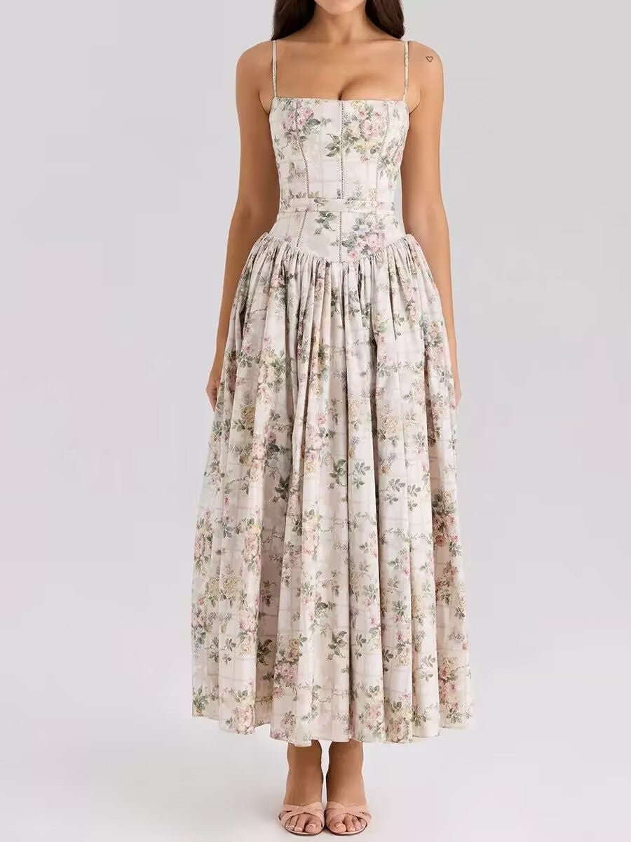 Arvelle Pleated Strapless Midi Wedding Guest Dress