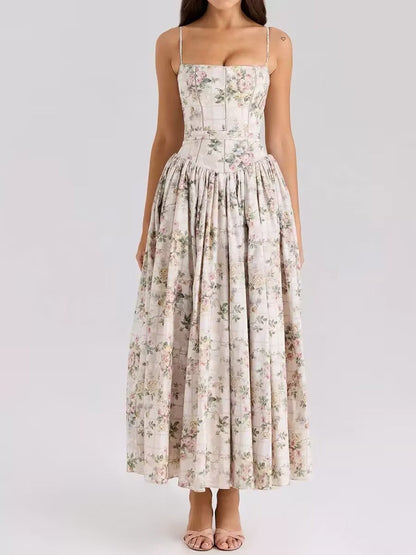 Arvelle Pleated Strapless Midi Wedding Guest Dress