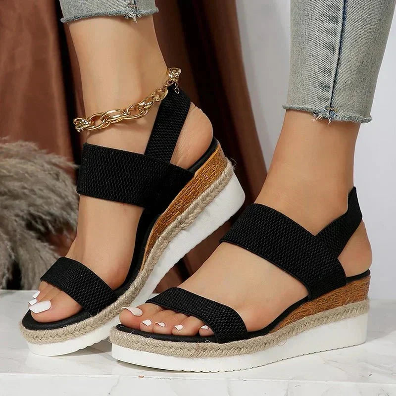 Monaco Stretch Strap Platform Sandals