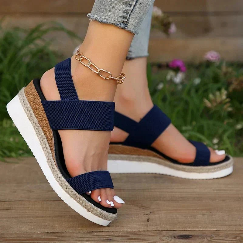 Monaco Stretch Strap Platform Sandals