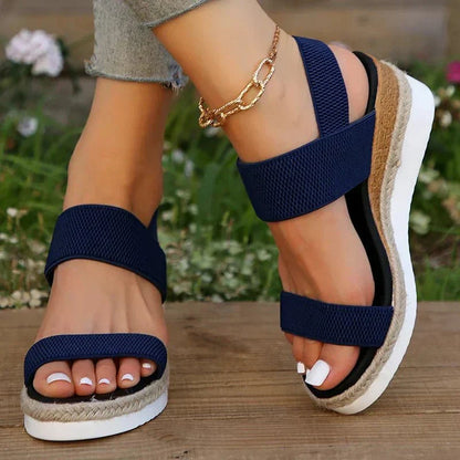 Monaco Stretch Strap Platform Sandals