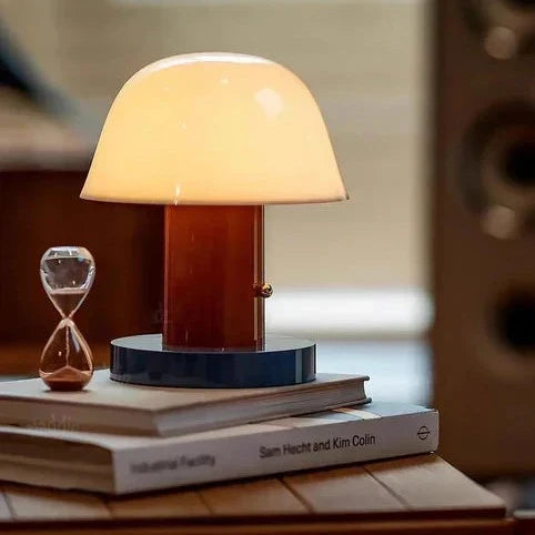 Mushroom Table Lamp | Modern Rechargeable Cordless LED Light For Tables, Travel and Camping