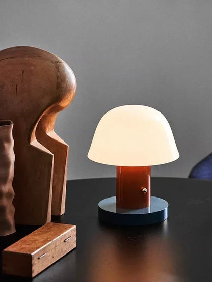 Mushroom Table Lamp | Modern Rechargeable Cordless LED Light For Tables, Travel and Camping
