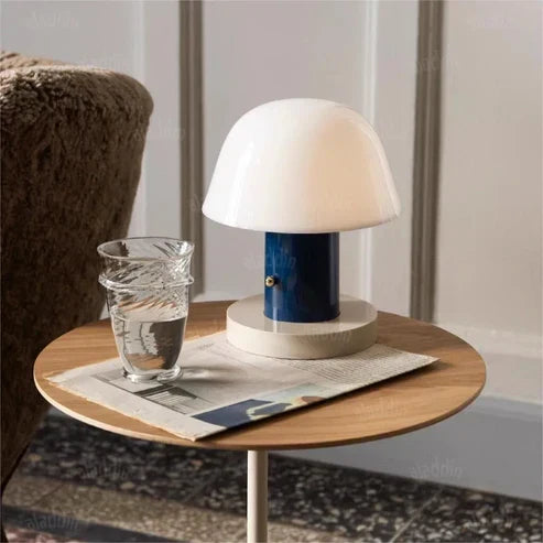 Mushroom Table Lamp | Modern Rechargeable Cordless LED Light For Tables, Travel and Camping