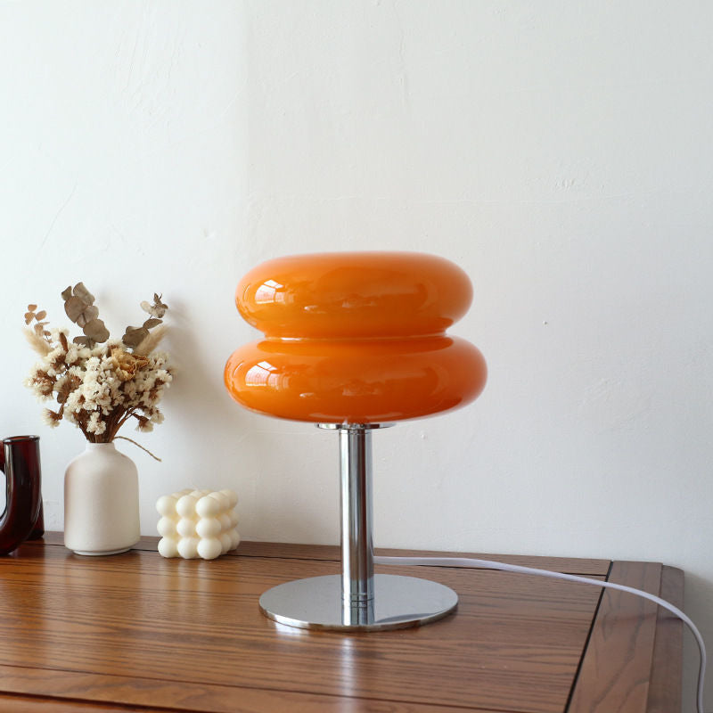 Italian Designer Glass Table Lamp | Modern Retro Accent Light For Living Rooms and Consoles