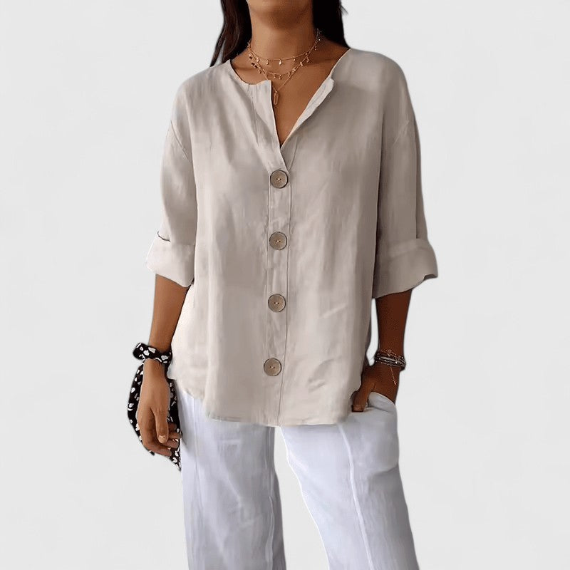 Olivia Relaxed V-Neck Blouse