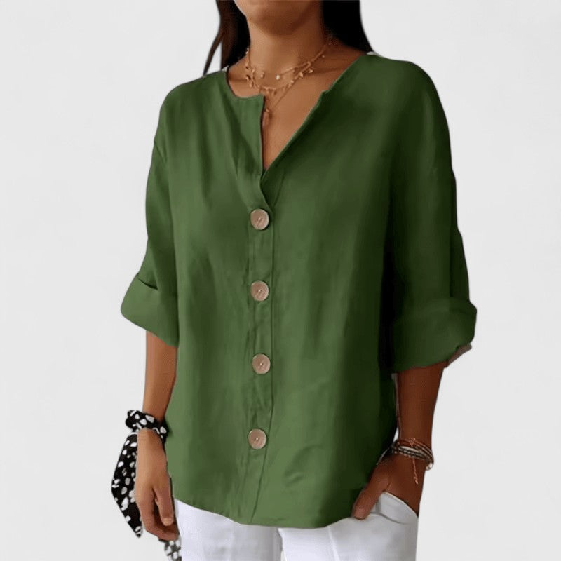 Olivia Relaxed V-Neck Blouse