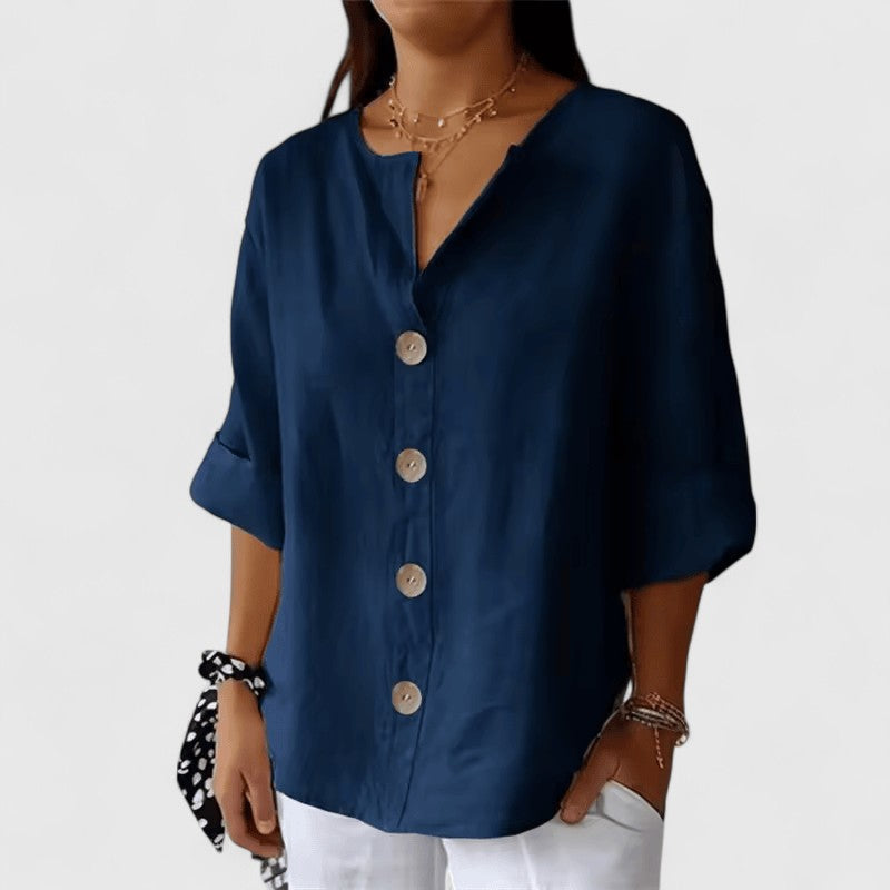 Olivia Relaxed V-Neck Blouse