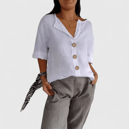 Olivia Relaxed V-Neck Blouse