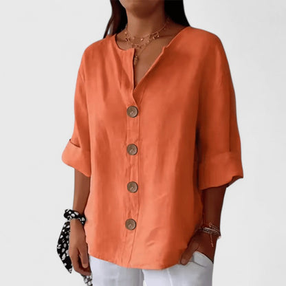 Olivia Relaxed V-Neck Blouse