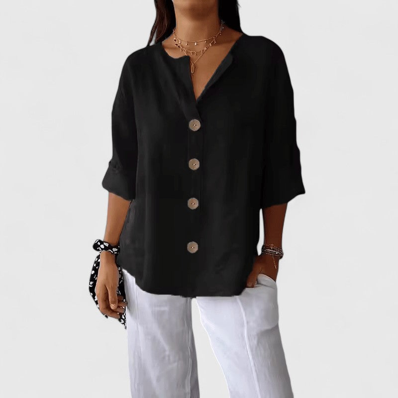 Olivia Relaxed V-Neck Blouse