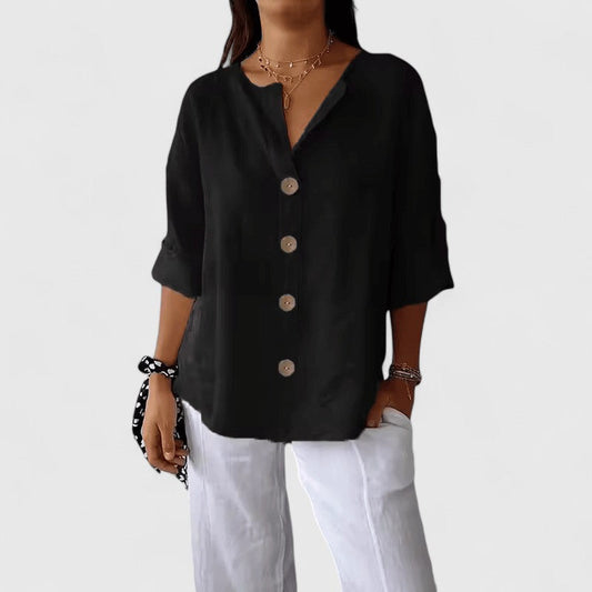 Olivia Relaxed V-Neck Blouse