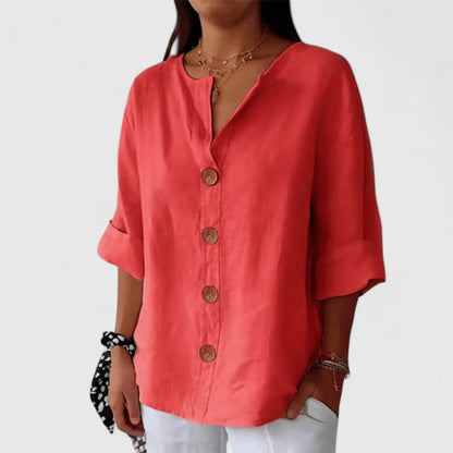 Olivia Relaxed V-Neck Blouse