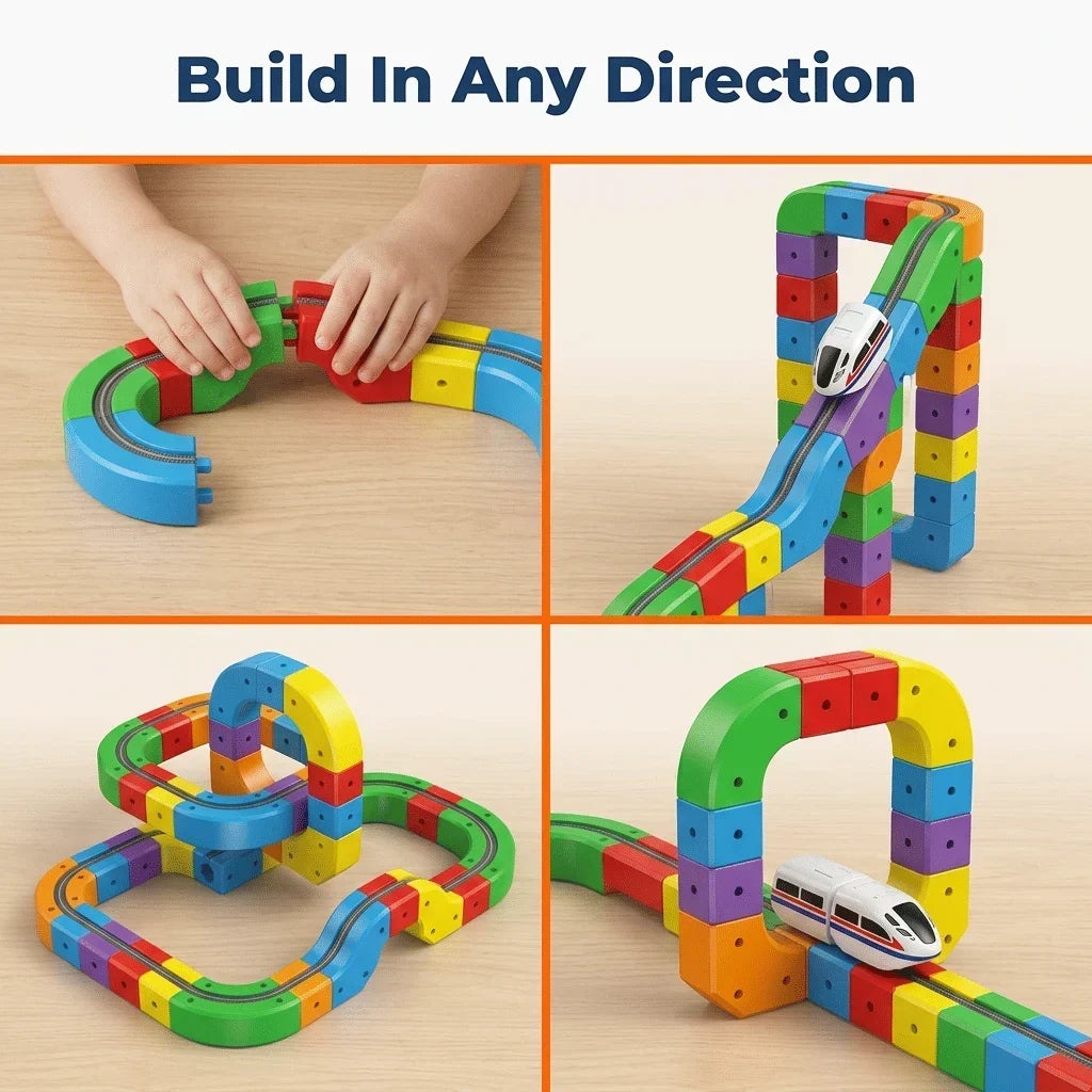 Electric Toy Train Set | Motor Skills Learning Track Toy For Young Children With Easy Connect Pieces