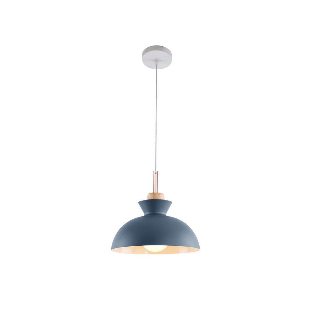 Modern Single Pendant Dome Light | Scandinavian Metal Hanging Lamp In Nine Bold Colourways