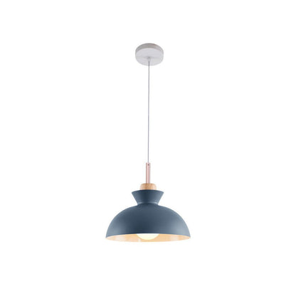 Modern Single Pendant Dome Light | Scandinavian Metal Hanging Lamp In Nine Bold Colourways