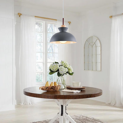 Modern Single Pendant Dome Light | Scandinavian Metal Hanging Lamp In Nine Bold Colourways
