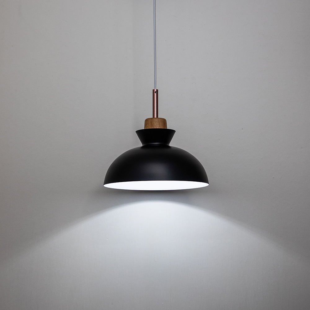 Modern Single Pendant Dome Light | Scandinavian Metal Hanging Lamp In Nine Bold Colourways