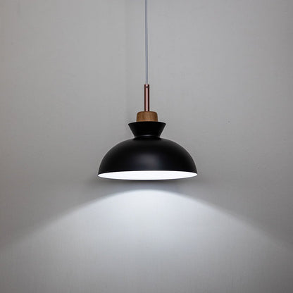 Modern Single Pendant Dome Light | Scandinavian Metal Hanging Lamp In Nine Bold Colourways
