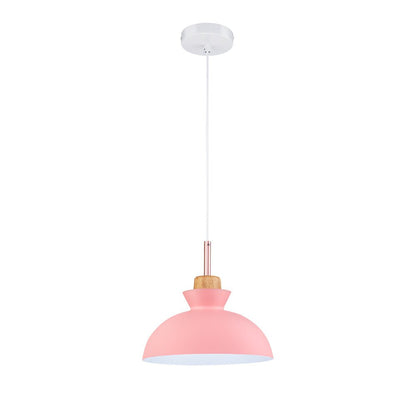 Modern Single Pendant Dome Light | Scandinavian Metal Hanging Lamp In Nine Bold Colourways